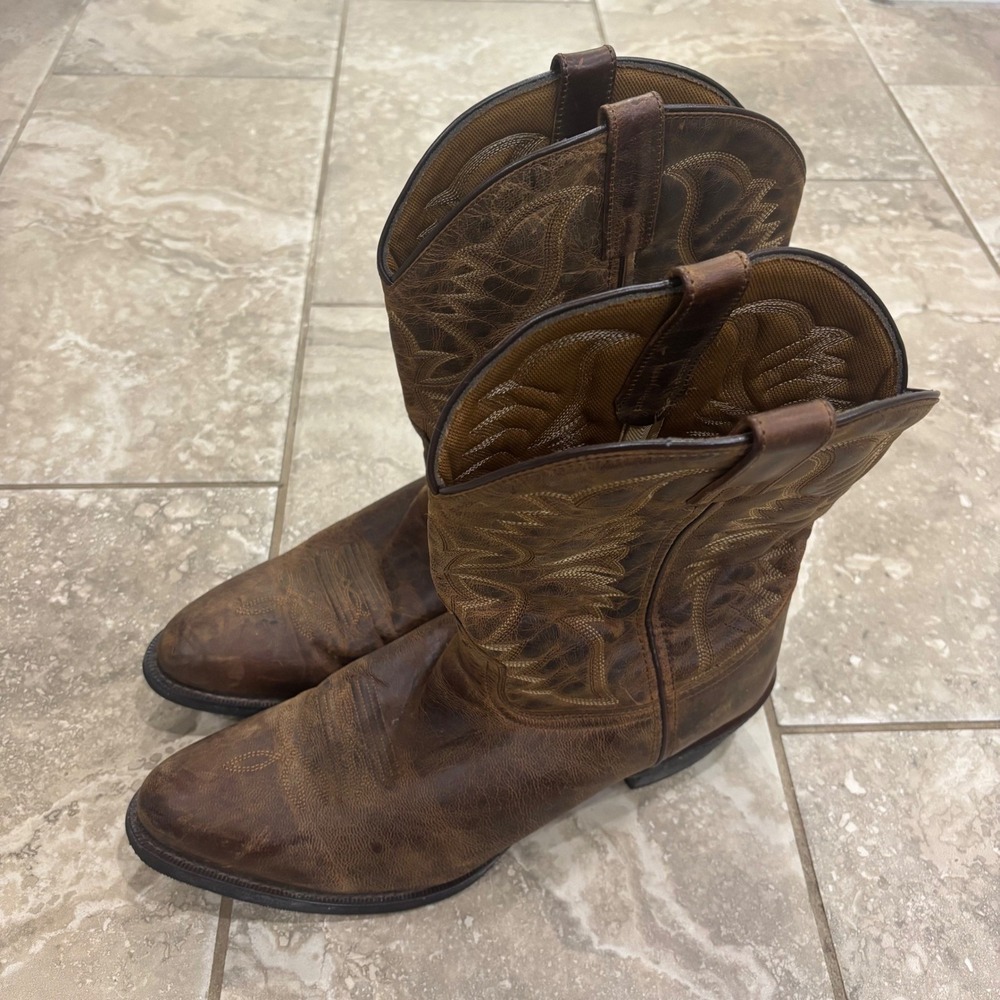 Laredo Men's Embroidered Round Toe Western Boots Sz 15 Extra Wide